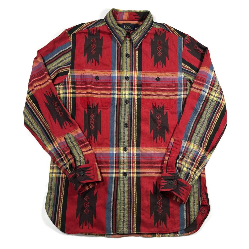 Polo Ralph Lauren Aztec Southwest Serape Beacon‎ Button Up Shirt Mens Medium